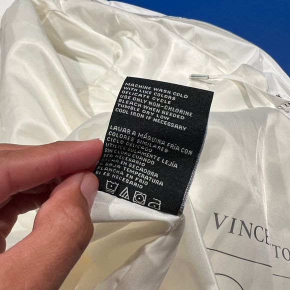 Vince Camuto White Rain Jacket Hooded Size M Water & Wind Resistant Lightweight - Picture 11 of 13